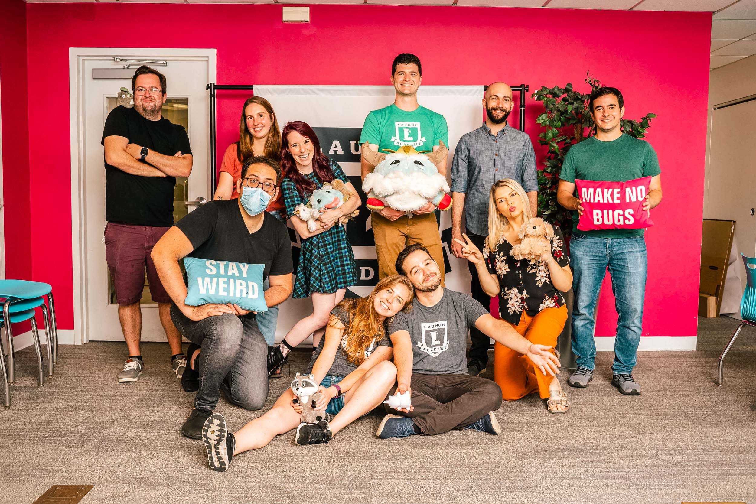 students and staff posing for a picture