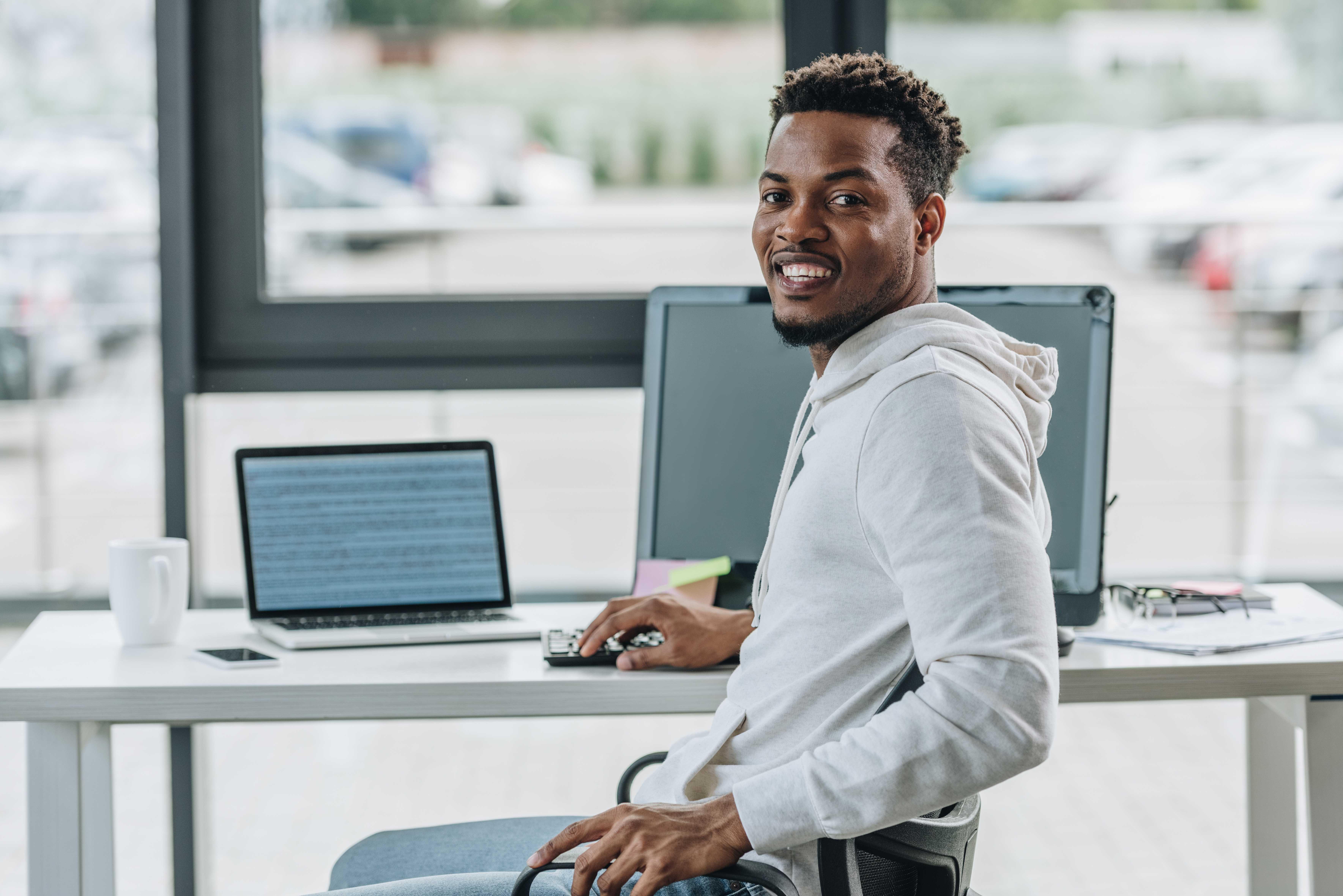 Professional at desk